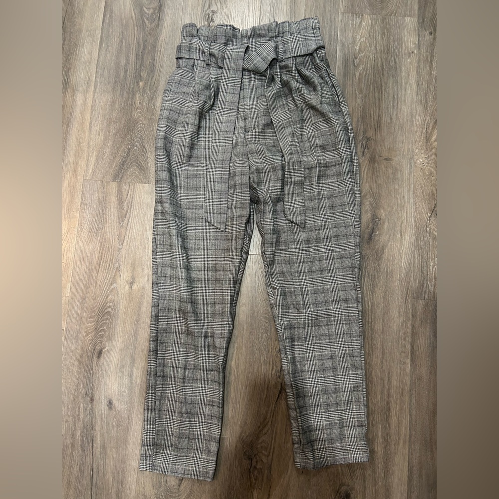 H&M Plaid Tie Pants size 2